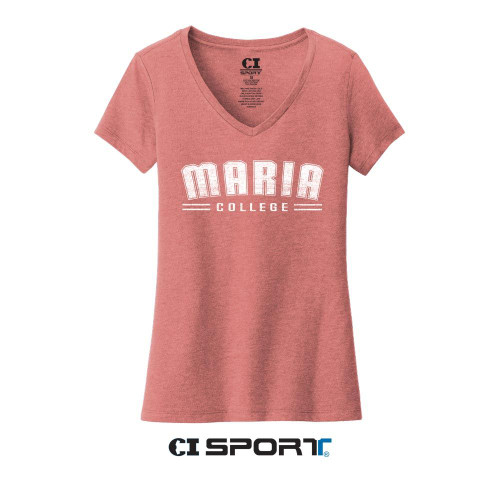 Womens V-neck Tee - Blush Frost