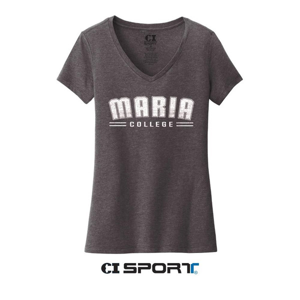 Womens V-Neck Tee - Heather Charcoal