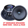 Down4Sound DOWN4SOUND PRO AUDIO D4S-80 8 MIDRANGE SPEAKER or 180W RMS or 4 OHM - PAIR