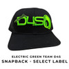 Down4Sound TEAM D4S ELECTRIC GREEN Select Label SNAP BACK with MESH CURVED BILL Hat