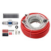  DOWN4SOUND |  D4S-44GKITCCA-RDCL | 4 GAUGE 4-CHANNEL CCA AMPLIFIER KIT - RED / CLEAR 
