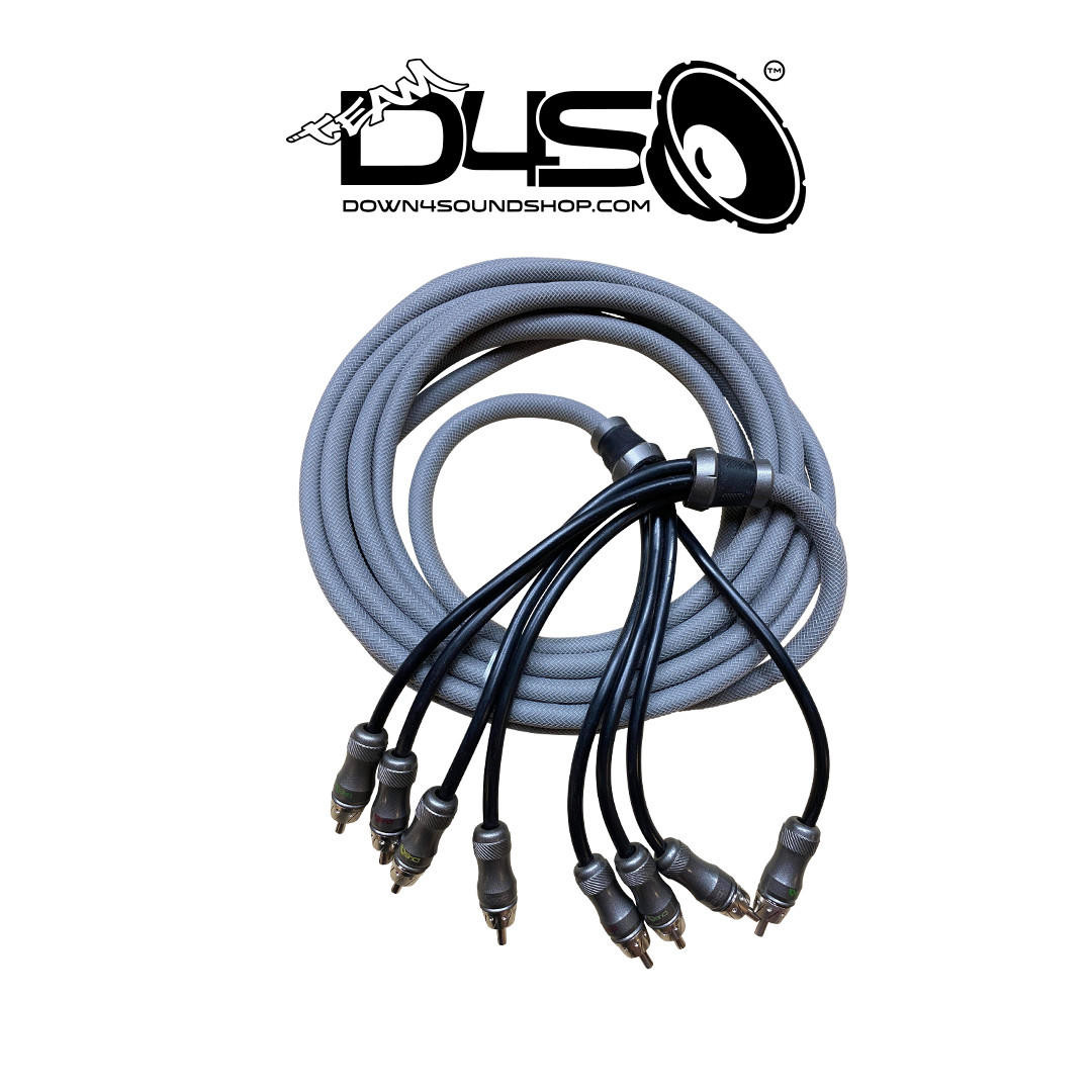 RCA 6V6 2本 DOWN4SOUND | 6 FT 4-CHANNEL TWISTED PAIR RCA INTERCONNECT CABLE