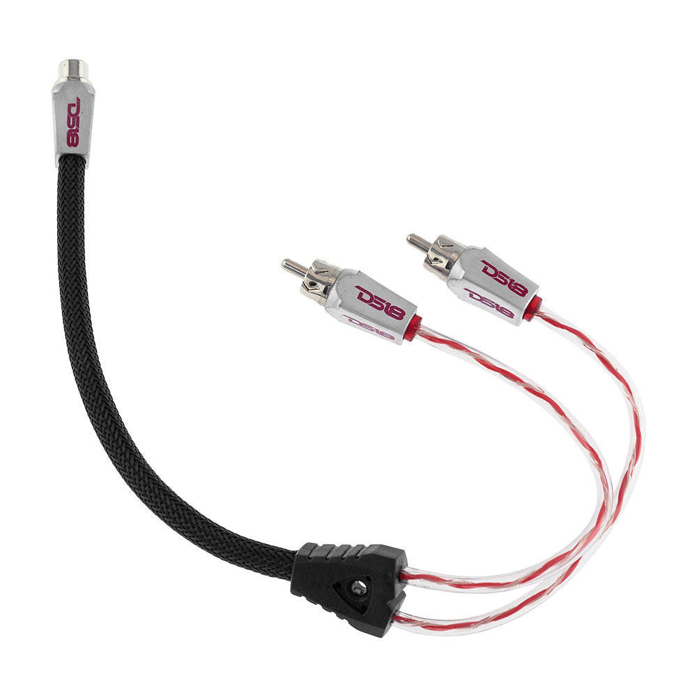 DS18 HQRCA1F2MKIT 1 Female to 2 Male Dual Twist RCA 1x Red 1x