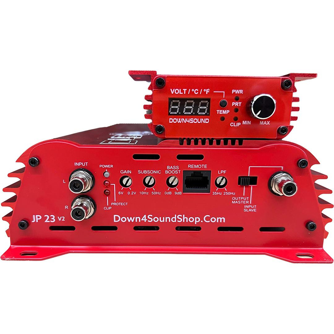 DOWN4SOUND | JP23 V2 - RED | 2800W RMS AMPLIFIER - Down4Sound Shop