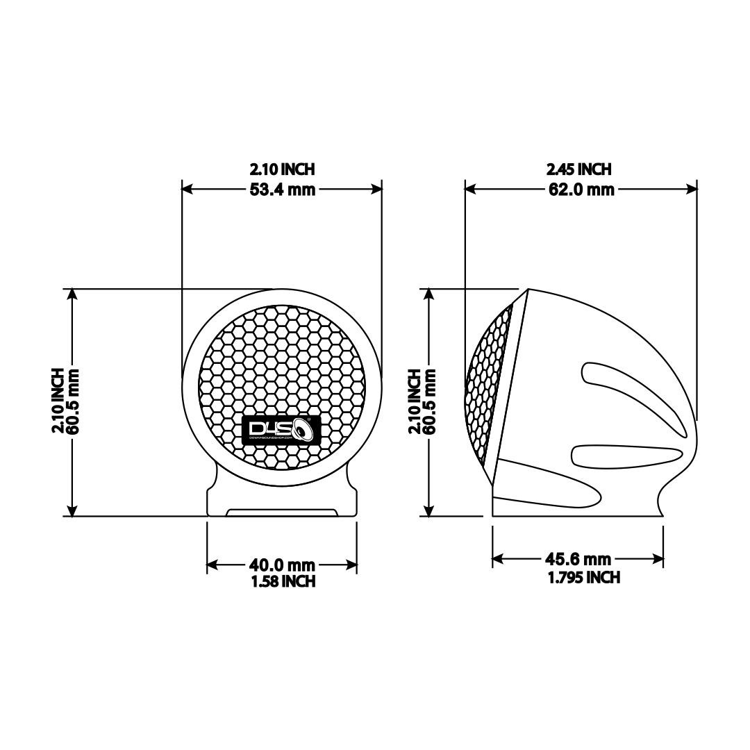 DOWN4SOUND D4S DW1 1 INCH FINE SILK DOME SQ TWEETER + PODS - 80W