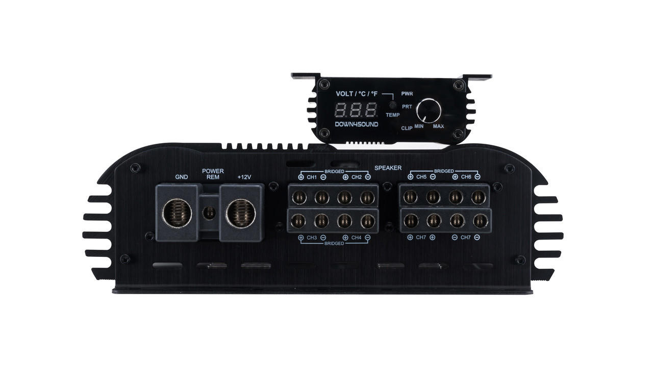 DOWN4SOUND | JP77 BLACK GLOSS | 3000W RMS | 7 CHANNEL AMPLIFIER