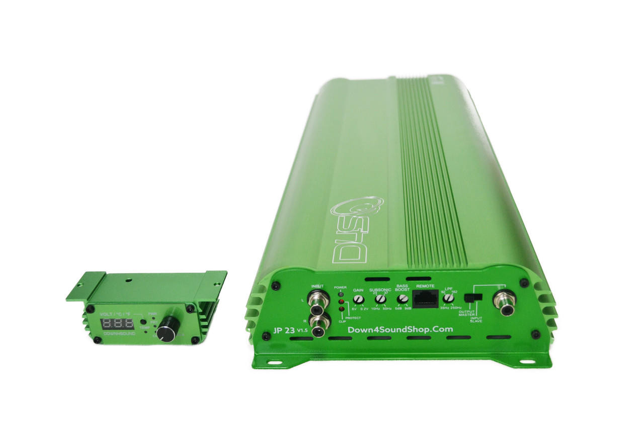 DOWN4SOUND | JP23 V1.5 ELITE GREEN | 2300W RMS CAR AMPLIFIER