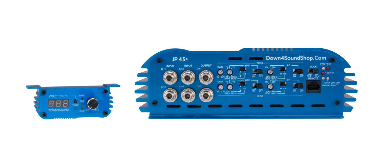 DOWN4SOUND | JP454 BLUE | 4000W RMS | 4 CHANNEL AMPLIFIER