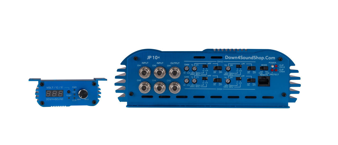 DOWN4SOUND | JP 10.4 BLUE | 6000W RMS | 4 CHANNEL AMPLIFIER