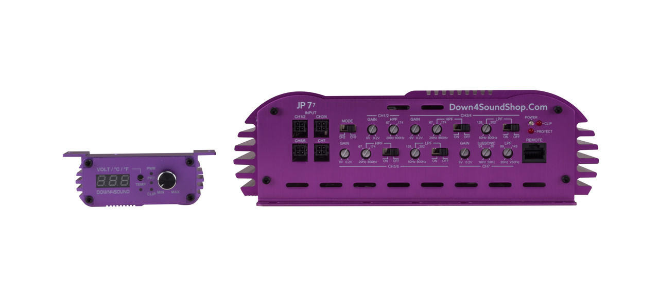 DOWN4SOUND | JP77 PURPLE | 3000W RMS | 7 CHANNEL AMPLIFIER