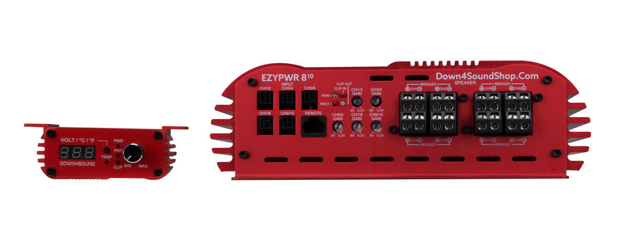 DOWN4SOUND | EZYPWR 810 RED | 4000W RMS | 10 CHANNEL AMPLIFIER