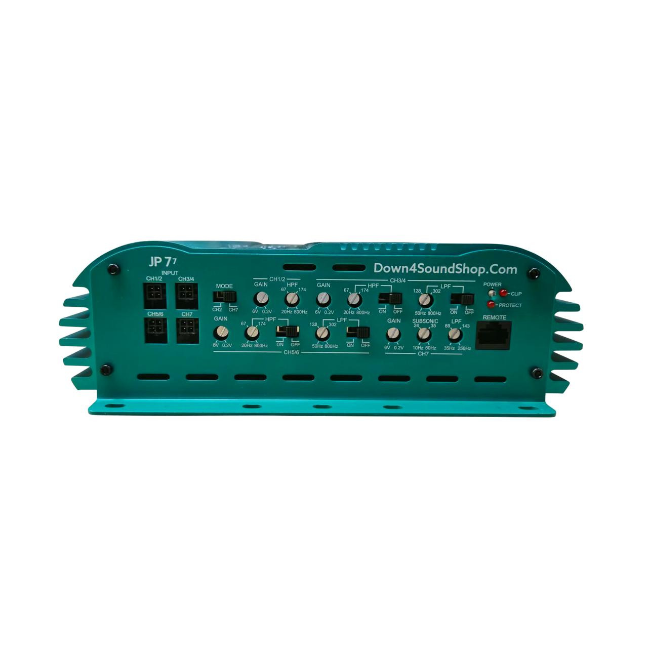 DOWN4SOUND | JP77 TEAL | 3000W RMS | 7 CHANNEL AMPLIFIER