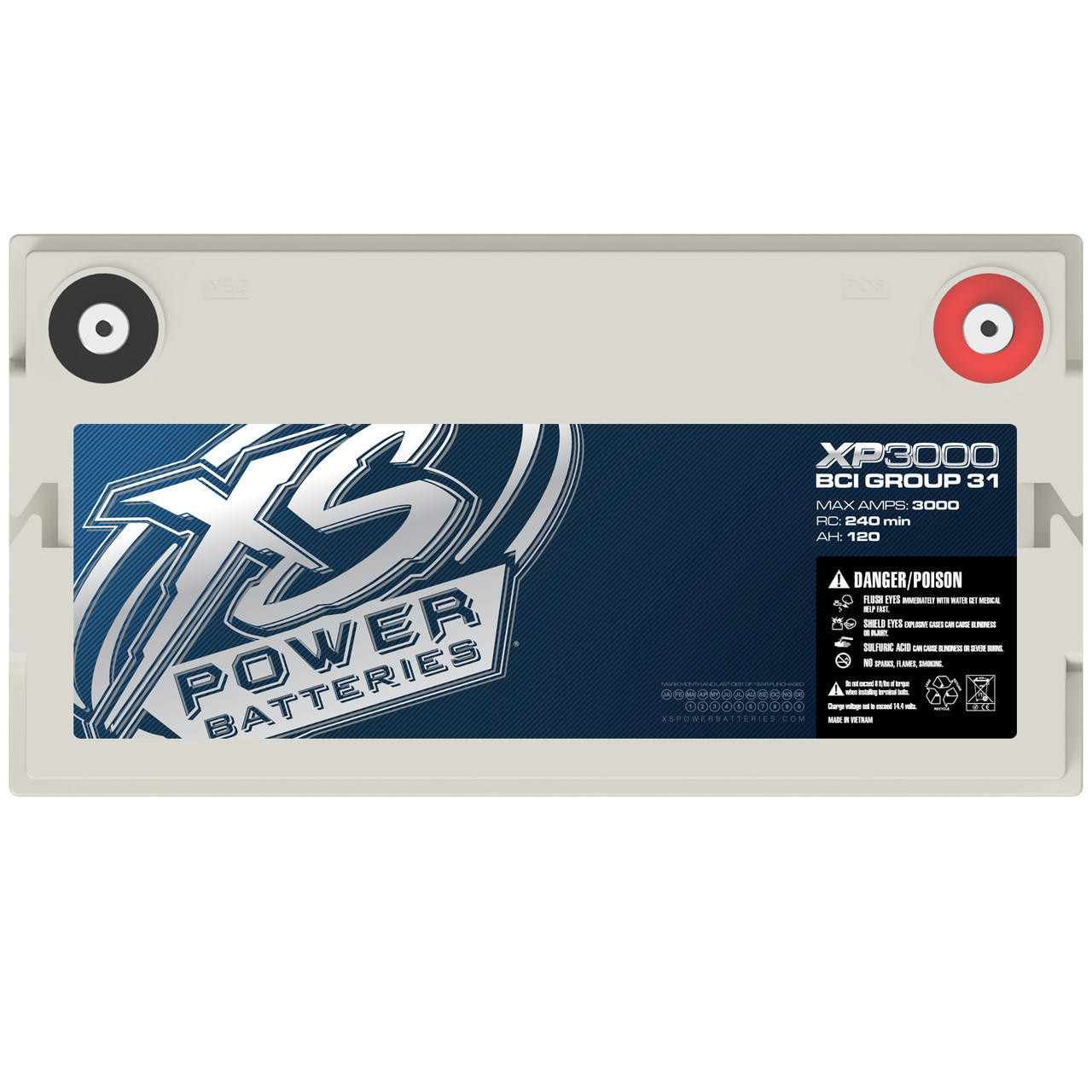 XS POWER | XP3000 - 12V BCI GROUP 31 AGM BATTERY MAX AMPS 3000A AH