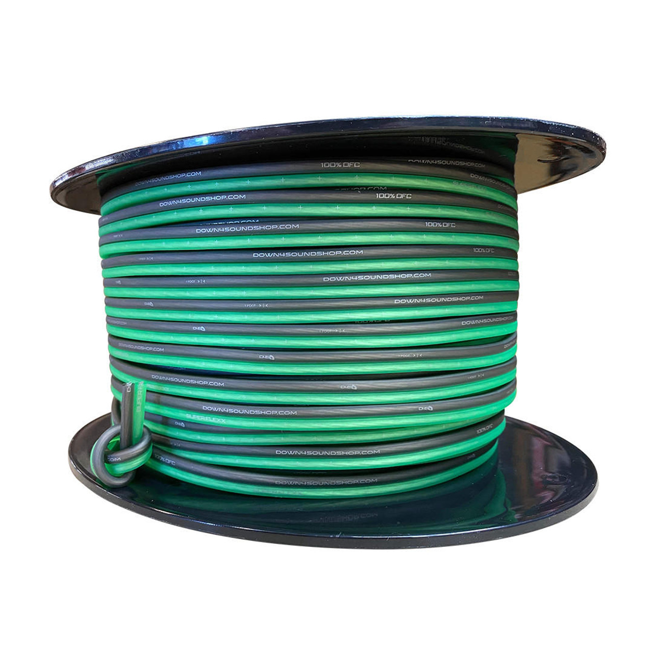 Down4Sound 250ft 14G OFC Speaker Wire ( Lime Green & Black