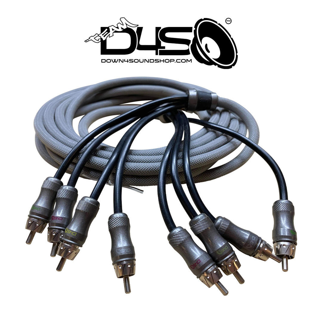 DOWN4SOUND 10 FT 4-CHANNEL TWISTED PAIR RCA INTERCONNECT