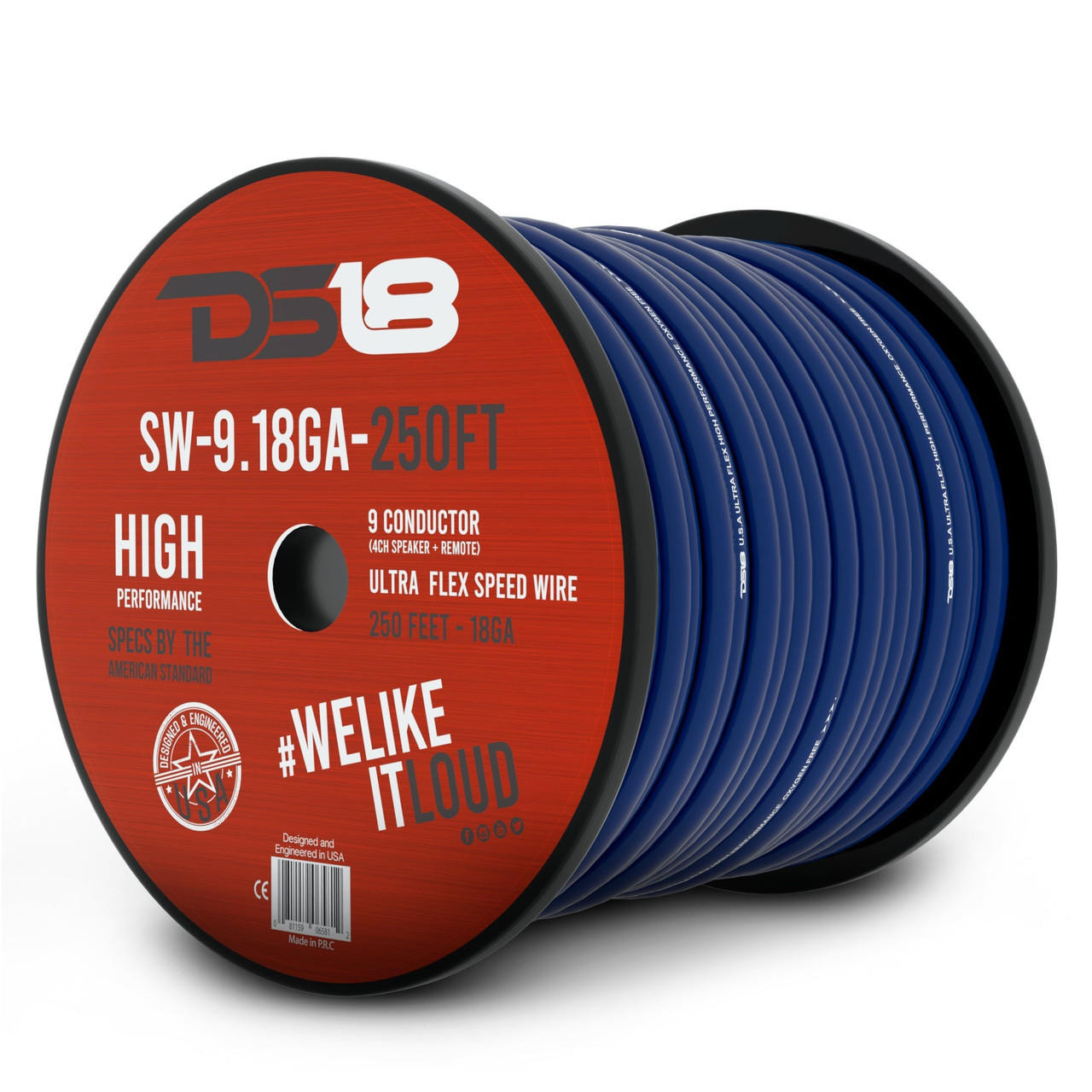 DS18 SW-9.18GA-250FT 9 X 18-GA Speed Speaker Wire 250 Feet