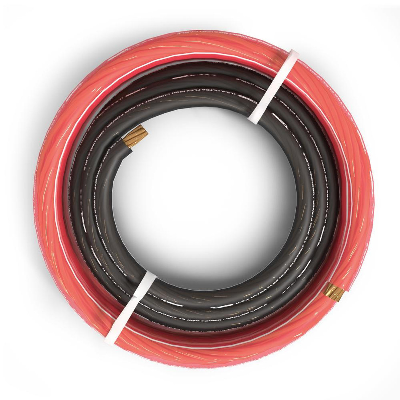 0-GA Ultra Flex OFC Ground Power Cable 5 Ft Black and 20 Ft Red Kit