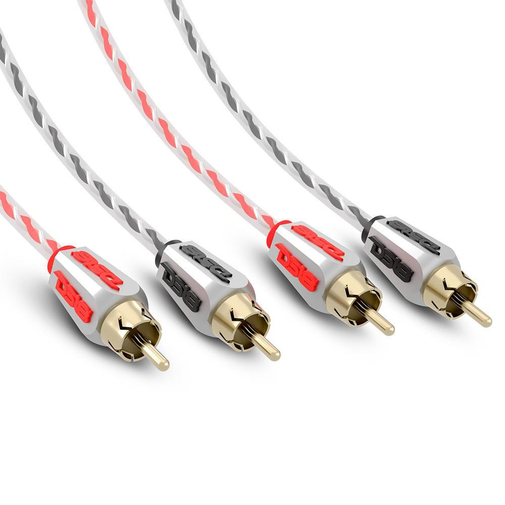 DS18 HQRCA-12FT Dual Twist RCA Cable - 12 Ft Long