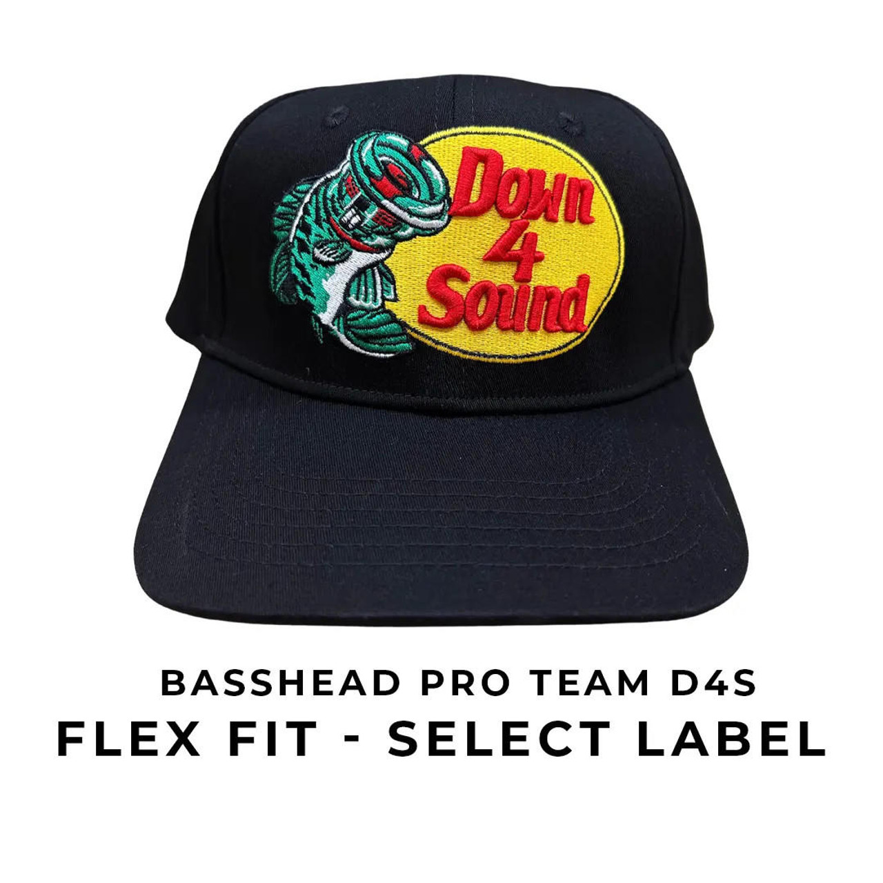 TEAM D4S BASSHEAD PRO Select Label FLEX FIT CURVED BILL Hat - Down4Sound  Shop