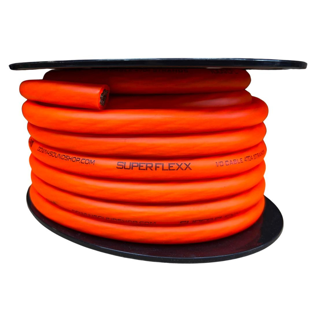 Down4Sound 50ft 1/0 OFC Tinned Wire (ORANGE) - Down4Sound Shop
