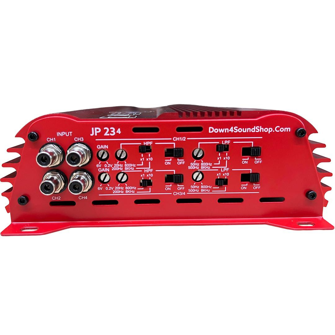 DOWN4SOUND JP234 - RED | 2000W 4CH AMPLIFIER - Down4Sound Shop