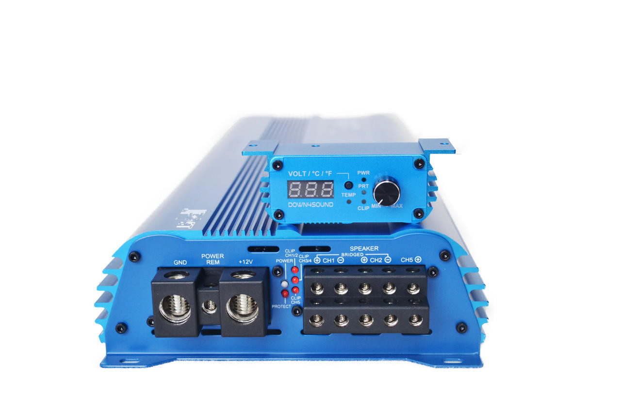 DOWN4SOUND JP95T BLUE | 1500W RMS - 5 Channel Amplifier 