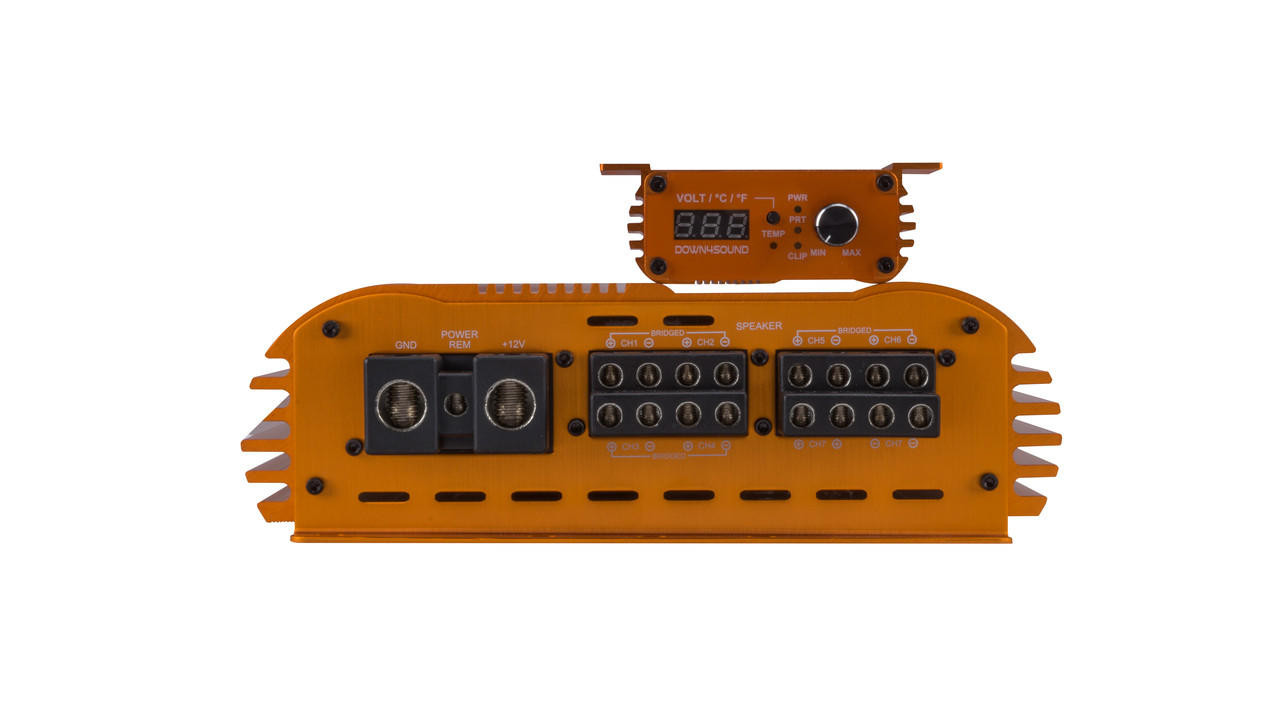 DOWN4SOUND | JP77 ORANGE | 3000W RMS | 7 CHANNEL AMPLIFIER