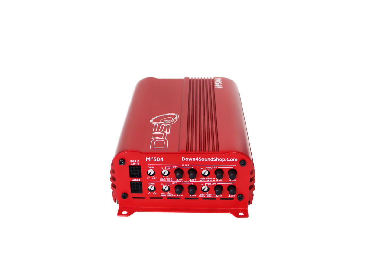 DOWN4SOUND | MM504 (MINI MAXX) - RED | 300W RMS MINI | 4 CHANNEL