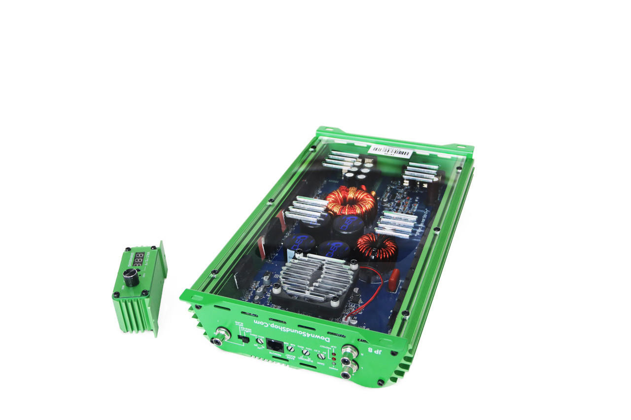 DOWN4SOUND JP8 V1.5 - GREEN | 800+ wRMS Car Amplifier