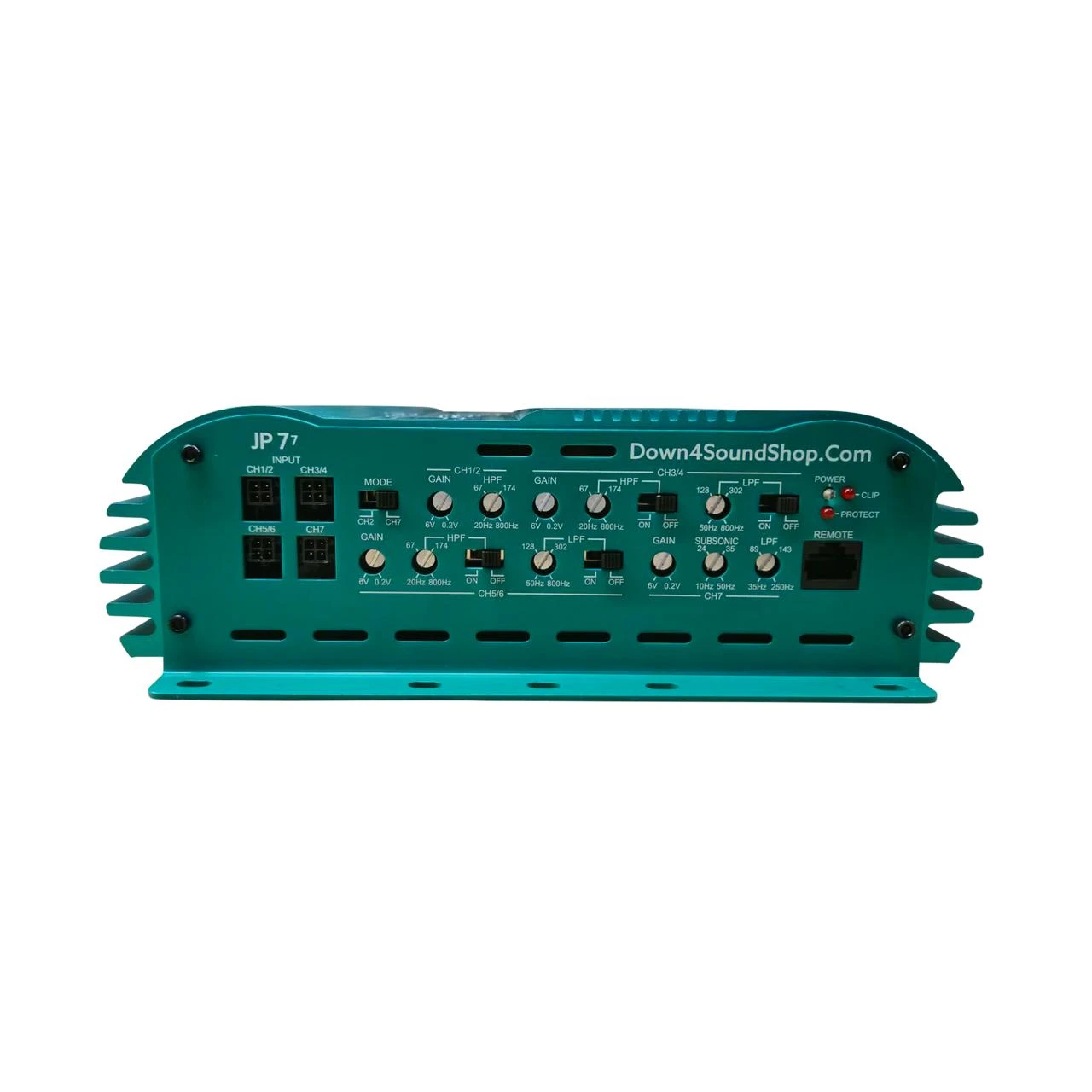 Versaterm Rms 7 DOWN4SOUND | JP77 TEAL | 3000W RMS | 7 CHANNEL AMPLIFIER - Down4Sound Shop