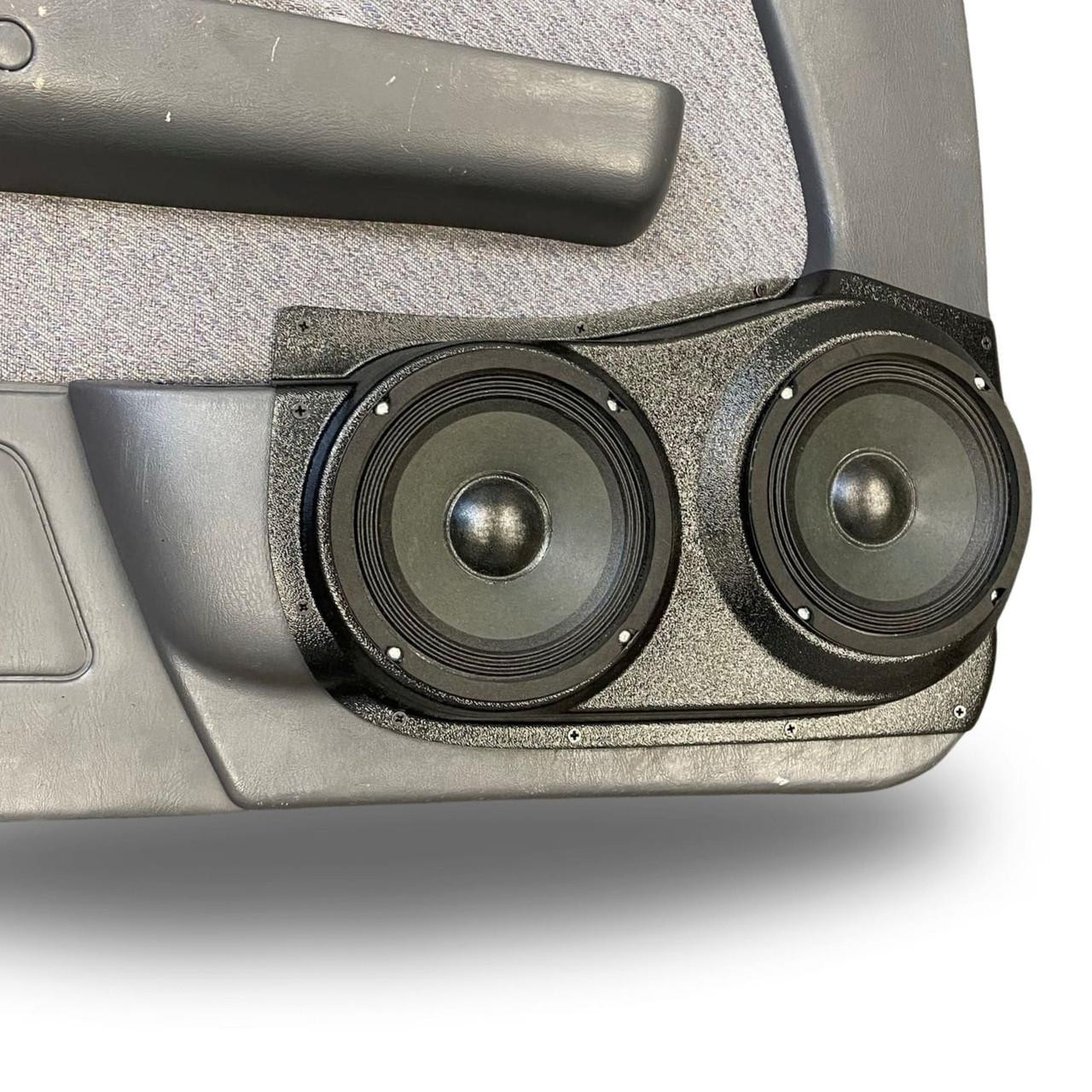 6.5 Inch Angled Speaker Enclosures – Custom Mount Pods For Door, Kick Panel, Rear Deck, Black Textured Finish, Yellowspeed