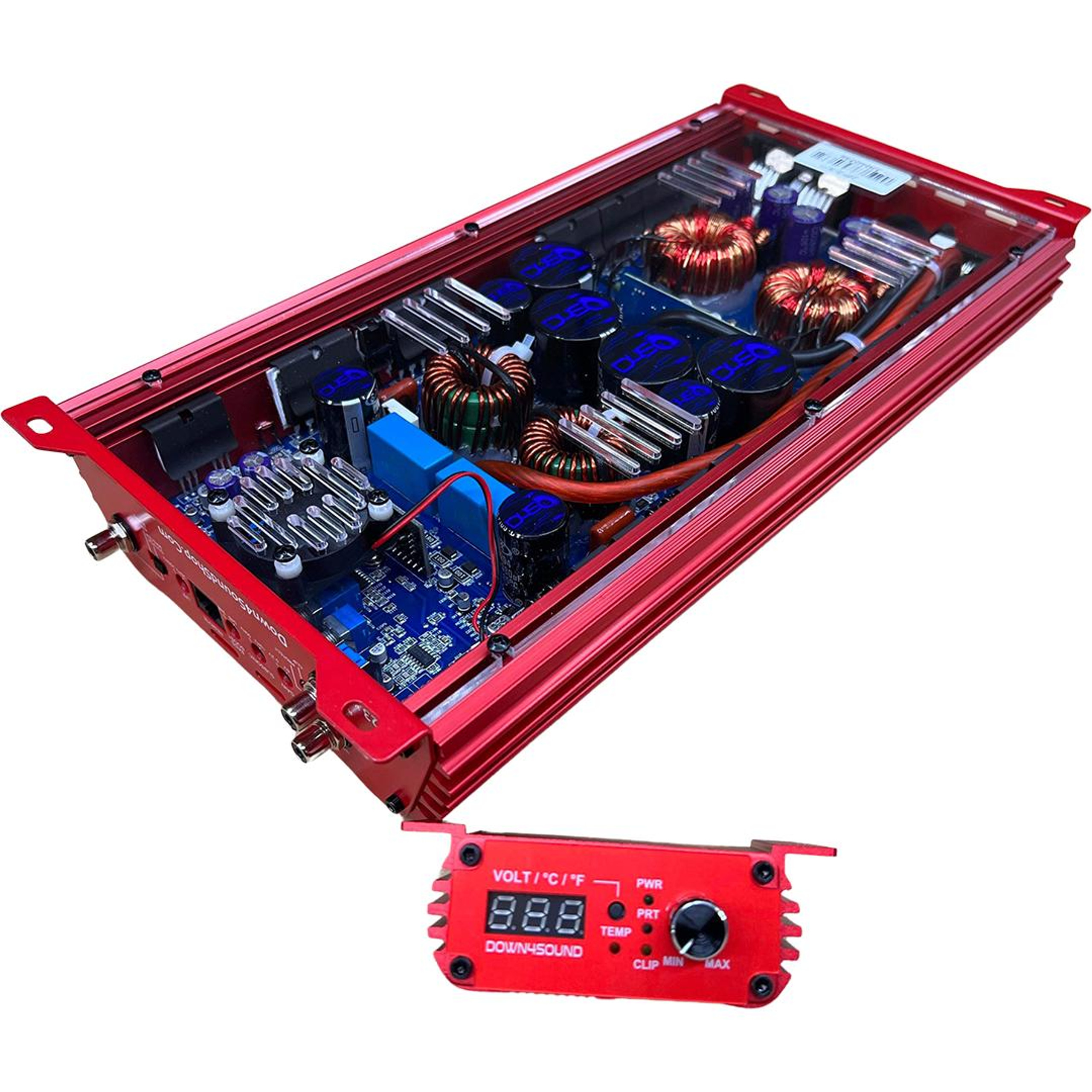 DOWN4SOUND JP23 V2 RED 2800W RMS AMPLIFIER Down4Sound Shop