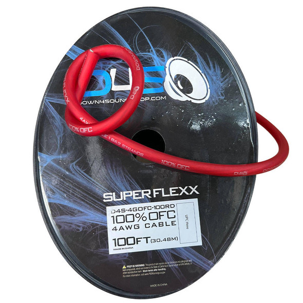 Down4Sound Down4sound 100ft 4g Tinned OFC Wire Red