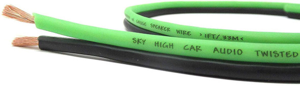 Sky High Car Audio OFC 14 Gauge Speaker Wire 100 ft GREEN Black