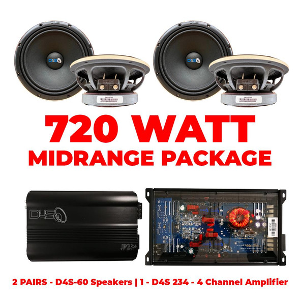 Down4Sound D4S-60 V2 JP 234 Amplifier - 6.5 inch Speaker Combo Package - UPGRADE v1