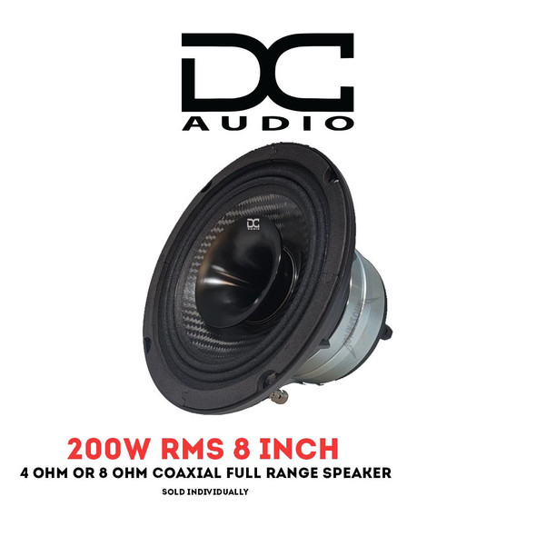 DC Coaxial Pro Audio 8 or 200W 8 inch Speaker - EACH