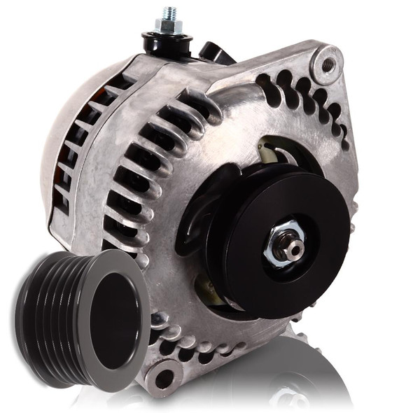 Mechman 170 Amp Racing Alternator For 63-85 GM - Natural Finish Includes 2 Pulleys