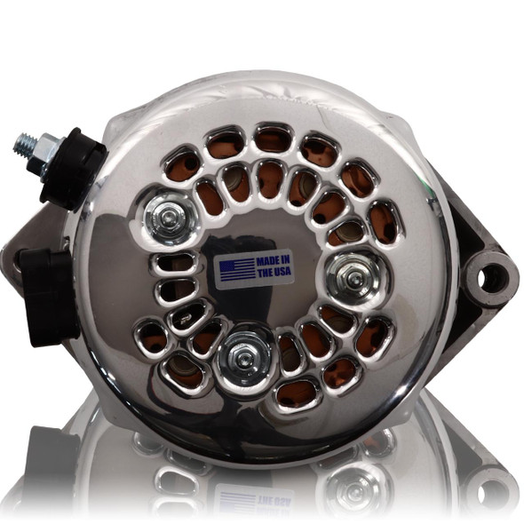 Mechman 170 Amp Racing Alternator - 63-85 GM - Polished Includes 2 Pulleys