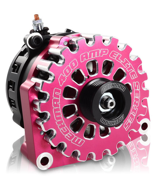 Mechman High Output 400 Amp Pink Billet Alternator For 14-18 GM Silverado Sierra Suburban Tahoe Escalade