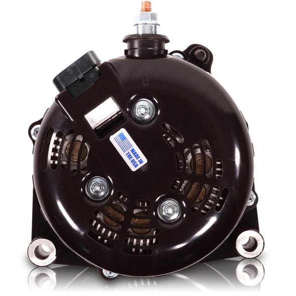 Mechman 400A Large Case BILLET Hairpin Alternator For 2001-2007 GM Truck 6.6l Diesel - Side Output Stud - Black