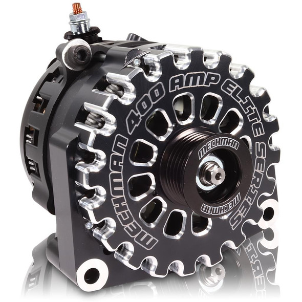 Mechman 400A Large Case BILLET Hairpin Alternator For 2001-2007 GM Truck 6.6l Diesel - Side Output Stud - Black