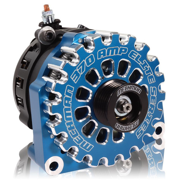 Mechman High Output 370 Amp Blue Billet Alternator For 14-18 GM Silverado Sierra Suburban Tahoe Escalade