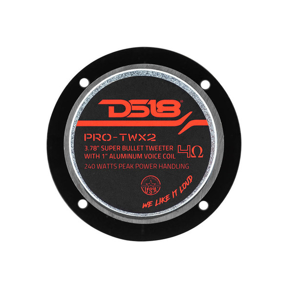 DS18 Audio DS18 PRO-TWX2 – 1 PRO Aluminum Super Bullet Tweeter VC – 240 Watts with Built in Crossover Pair