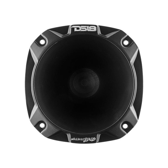 DS18 Audio DS18 PRO-DKH1X 2 Throat Bolt On Compression Driver with Spacer, 2 Throat Titanium Voice Coil and PRO-HA102/BK Horn 640 Watts 115dB 8-ohm Mounting Depth 7.9