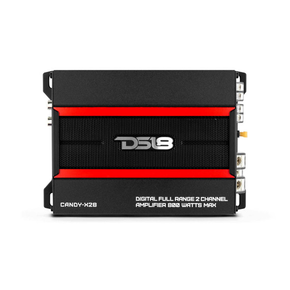 DS18 Audio DS18 CANDY-X2B Compact Full-Range Class D 2-Channel Car Amplifier 800 Watts Max