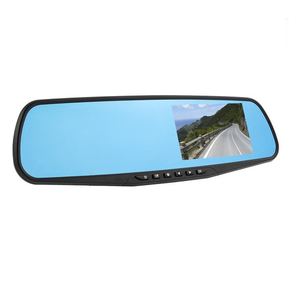 DS18 Audio Rearview Mirror with 4.3 HD LCD Display, Built In 1080p Dash Cam Recorder and Reverse Camera