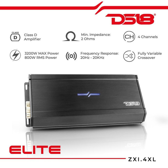 DS18 ZXI.2XL ELITE Full-Range 2-Channel Class D Amplifier 200 