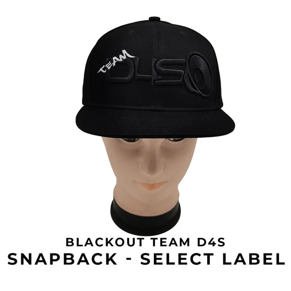 Down4Sound TEAM D4S Blackout Select Label SNAP BACK SLIGHT CURVED BILL Hat