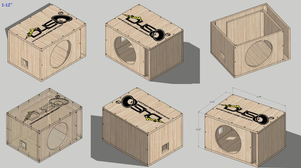  Down4sound PRO-FAB Birch FLAT PACK 12 | 1 12 Sub Box | DIY 12-Inch Ported Subwoofer Enclosure Box 
