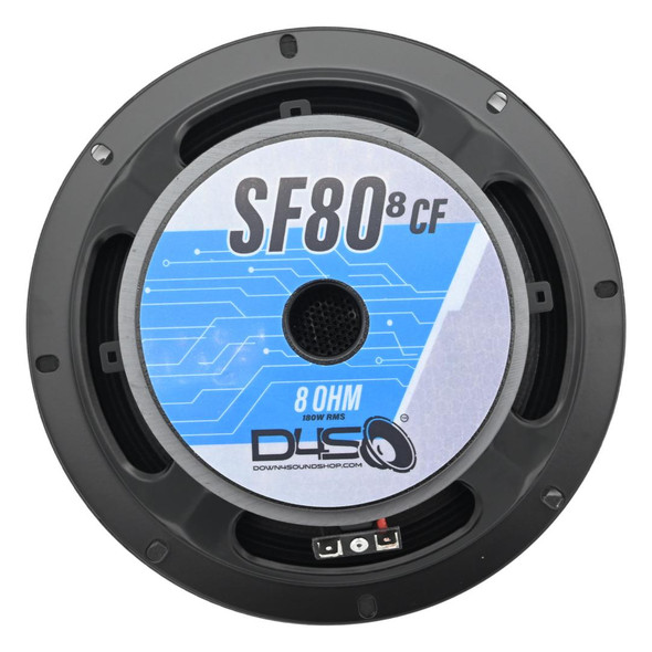 Down4Sound DOWN4SOUND D4S-SF808CF Carbon Fiber Shallow Midrange Speaker - 8 Inch, 180W RMS, 8 Ohm 